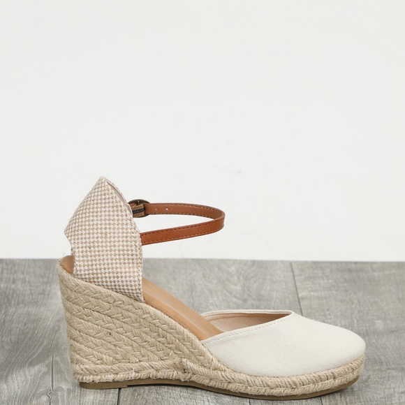 HOT SZ 10 Ankle Strap Espadrille Wedge Sandals - Picture 6 of 7